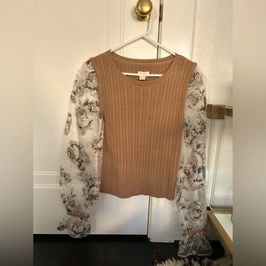 Anthropologie Sweater with Sleeve Detailing